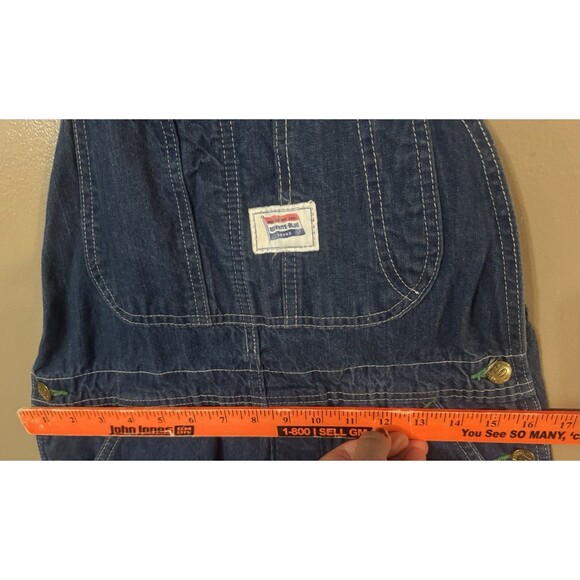 Vtg 10 Ounce Overalls Mens Red White Blue Workwear Denim Bib Made In USA - Picture 4 of 5